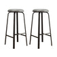 Modern Stackable Armless Counter Stool Iron Bar Stool with Cushion and Pedal for Cafe Light Gray 2 Piece Set Clearhalo 'Bar Furniture' 'Bar Stools' 'bar_stools' 'furn' 'furn_bar_stools' 'Furniture' 'Kitchen & Dining Furniture' 6594363