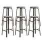 Modern Stackable Armless Counter Stool Iron Bar Stool with Cushion and Pedal for Cafe Light Gray 6 Piece Set Clearhalo 'Bar Furniture' 'Bar Stools' 'bar_stools' 'furn' 'furn_bar_stools' 'Furniture' 'Kitchen & Dining Furniture' 6594365