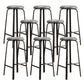 Modern Stackable Armless Counter Stool Iron Bar Stool with Cushion and Pedal for Cafe Light Gray 8 Piece Set Clearhalo 'Bar Furniture' 'Bar Stools' 'bar_stools' 'furn' 'furn_bar_stools' 'Furniture' 'Kitchen & Dining Furniture' 6594366