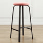 Modern Stackable Armless Counter Stool Iron Bar Stool with Cushion and Pedal for Cafe Pink 1 Piece Clearhalo 'Bar Furniture' 'Bar Stools' 'bar_stools' 'furn' 'furn_bar_stools' 'Furniture' 'Kitchen & Dining Furniture' 6594367