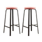 Modern Stackable Armless Counter Stool Iron Bar Stool with Cushion and Pedal for Cafe Pink 2 Piece Set Clearhalo 'Bar Furniture' 'Bar Stools' 'bar_stools' 'furn' 'furn_bar_stools' 'Furniture' 'Kitchen & Dining Furniture' 6594368