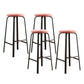 Modern Stackable Armless Counter Stool Iron Bar Stool with Cushion and Pedal for Cafe Pink 4 Piece Set Clearhalo 'Bar Furniture' 'Bar Stools' 'bar_stools' 'furn' 'furn_bar_stools' 'Furniture' 'Kitchen & Dining Furniture' 6594369