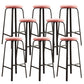 Modern Stackable Armless Counter Stool Iron Bar Stool with Cushion and Pedal for Cafe Pink 8 Piece Set Clearhalo 'Bar Furniture' 'Bar Stools' 'bar_stools' 'furn' 'furn_bar_stools' 'Furniture' 'Kitchen & Dining Furniture' 6594371