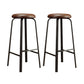 Modern Stackable Armless Counter Stool Iron Bar Stool with Cushion and Pedal for Cafe Brown 2 Piece Set Clearhalo 'Bar Furniture' 'Bar Stools' 'bar_stools' 'furn' 'furn_bar_stools' 'Furniture' 'Kitchen & Dining Furniture' 6594373