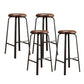 Modern Stackable Armless Counter Stool Iron Bar Stool with Cushion and Pedal for Cafe Brown 4 Piece Set Clearhalo 'Bar Furniture' 'Bar Stools' 'bar_stools' 'furn' 'furn_bar_stools' 'Furniture' 'Kitchen & Dining Furniture' 6594374