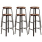 Modern Stackable Armless Counter Stool Iron Bar Stool with Cushion and Pedal for Cafe Brown 6 Piece Set Clearhalo 'Bar Furniture' 'Bar Stools' 'bar_stools' 'furn' 'furn_bar_stools' 'Furniture' 'Kitchen & Dining Furniture' 6594375