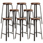 Modern Stackable Armless Counter Stool Iron Bar Stool with Cushion and Pedal for Cafe Brown 8 Piece Set Clearhalo 'Bar Furniture' 'Bar Stools' 'bar_stools' 'furn' 'furn_bar_stools' 'Furniture' 'Kitchen & Dining Furniture' 6594376