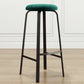 Modern Stackable Armless Counter Stool Iron Bar Stool with Cushion and Pedal for Cafe Green 1 Piece Clearhalo 'Bar Furniture' 'Bar Stools' 'bar_stools' 'furn' 'furn_bar_stools' 'Furniture' 'Kitchen & Dining Furniture' 6594377