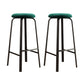 Modern Stackable Armless Counter Stool Iron Bar Stool with Cushion and Pedal for Cafe Green 2 Piece Set Clearhalo 'Bar Furniture' 'Bar Stools' 'bar_stools' 'furn' 'furn_bar_stools' 'Furniture' 'Kitchen & Dining Furniture' 6594378