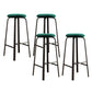 Modern Stackable Armless Counter Stool Iron Bar Stool with Cushion and Pedal for Cafe Green 4 Piece Set Clearhalo 'Bar Furniture' 'Bar Stools' 'bar_stools' 'furn' 'furn_bar_stools' 'Furniture' 'Kitchen & Dining Furniture' 6594379