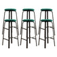 Modern Stackable Armless Counter Stool Iron Bar Stool with Cushion and Pedal for Cafe Green 6 Piece Set Clearhalo 'Bar Furniture' 'Bar Stools' 'bar_stools' 'furn' 'furn_bar_stools' 'Furniture' 'Kitchen & Dining Furniture' 6594380