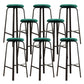 Modern Stackable Armless Counter Stool Iron Bar Stool with Cushion and Pedal for Cafe Green 8 Piece Set Clearhalo 'Bar Furniture' 'Bar Stools' 'bar_stools' 'furn' 'furn_bar_stools' 'Furniture' 'Kitchen & Dining Furniture' 6594381