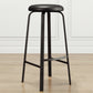 Modern Stackable Armless Counter Stool Iron Bar Stool with Cushion and Pedal for Cafe Gloss Black 1 Piece Clearhalo 'Bar Furniture' 'Bar Stools' 'bar_stools' 'furn' 'furn_bar_stools' 'Furniture' 'Kitchen & Dining Furniture' 6594382