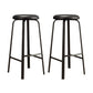 Modern Stackable Armless Counter Stool Iron Bar Stool with Cushion and Pedal for Cafe Gloss Black 2 Piece Set Clearhalo 'Bar Furniture' 'Bar Stools' 'bar_stools' 'furn' 'furn_bar_stools' 'Furniture' 'Kitchen & Dining Furniture' 6594383