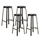 Modern Stackable Armless Counter Stool Iron Bar Stool with Cushion and Pedal for Cafe Gloss Black 4 Piece Set Clearhalo 'Bar Furniture' 'Bar Stools' 'bar_stools' 'furn' 'furn_bar_stools' 'Furniture' 'Kitchen & Dining Furniture' 6594384