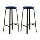 Modern Stackable Armless Counter Stool Iron Bar Stool with Cushion and Pedal for Cafe Royal Blue 2 Piece Set Clearhalo 'Bar Furniture' 'Bar Stools' 'bar_stools' 'furn' 'furn_bar_stools' 'Furniture' 'Kitchen & Dining Furniture' 6594388