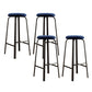 Modern Stackable Armless Counter Stool Iron Bar Stool with Cushion and Pedal for Cafe Royal Blue 4 Piece Set Clearhalo 'Bar Furniture' 'Bar Stools' 'bar_stools' 'furn' 'furn_bar_stools' 'Furniture' 'Kitchen & Dining Furniture' 6594389