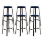 Modern Stackable Armless Counter Stool Iron Bar Stool with Cushion and Pedal for Cafe Royal Blue 6 Piece Set Clearhalo 'Bar Furniture' 'Bar Stools' 'bar_stools' 'furn' 'furn_bar_stools' 'Furniture' 'Kitchen & Dining Furniture' 6594390