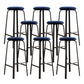 Modern Stackable Armless Counter Stool Iron Bar Stool with Cushion and Pedal for Cafe Royal Blue 8 Piece Set Clearhalo 'Bar Furniture' 'Bar Stools' 'bar_stools' 'furn' 'furn_bar_stools' 'Furniture' 'Kitchen & Dining Furniture' 6594391
