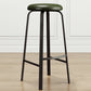 Modern Stackable Armless Counter Stool Iron Bar Stool with Cushion and Pedal for Cafe Blackish Green 1 Piece Clearhalo 'Bar Furniture' 'Bar Stools' 'bar_stools' 'furn' 'furn_bar_stools' 'Furniture' 'Kitchen & Dining Furniture' 6594392