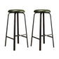 Modern Stackable Armless Counter Stool Iron Bar Stool with Cushion and Pedal for Cafe Blackish Green 2 Piece Set Clearhalo 'Bar Furniture' 'Bar Stools' 'bar_stools' 'furn' 'furn_bar_stools' 'Furniture' 'Kitchen & Dining Furniture' 6594393