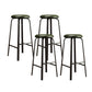 Modern Stackable Armless Counter Stool Iron Bar Stool with Cushion and Pedal for Cafe Blackish Green 4 Piece Set Clearhalo 'Bar Furniture' 'Bar Stools' 'bar_stools' 'furn' 'furn_bar_stools' 'Furniture' 'Kitchen & Dining Furniture' 6594394