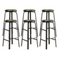 Modern Stackable Armless Counter Stool Iron Bar Stool with Cushion and Pedal for Cafe Blackish Green 6 Piece Set Clearhalo 'Bar Furniture' 'Bar Stools' 'bar_stools' 'furn' 'furn_bar_stools' 'Furniture' 'Kitchen & Dining Furniture' 6594395