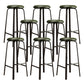 Modern Stackable Armless Counter Stool Iron Bar Stool with Cushion and Pedal for Cafe Blackish Green 8 Piece Set Clearhalo 'Bar Furniture' 'Bar Stools' 'bar_stools' 'furn' 'furn_bar_stools' 'Furniture' 'Kitchen & Dining Furniture' 6594396