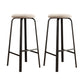Modern Stackable Armless Counter Stool Iron Bar Stool with Cushion and Pedal for Cafe Off-White 2 Piece Set Clearhalo 'Bar Furniture' 'Bar Stools' 'bar_stools' 'furn' 'furn_bar_stools' 'Furniture' 'Kitchen & Dining Furniture' 6594398