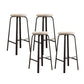 Modern Stackable Armless Counter Stool Iron Bar Stool with Cushion and Pedal for Cafe Off-White 4 Piece Set Clearhalo 'Bar Furniture' 'Bar Stools' 'bar_stools' 'furn' 'furn_bar_stools' 'Furniture' 'Kitchen & Dining Furniture' 6594399