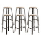 Modern Stackable Armless Counter Stool Iron Bar Stool with Cushion and Pedal for Cafe Off-White 6 Piece Set Clearhalo 'Bar Furniture' 'Bar Stools' 'bar_stools' 'furn' 'furn_bar_stools' 'Furniture' 'Kitchen & Dining Furniture' 6594400