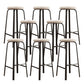 Modern Stackable Armless Counter Stool Iron Bar Stool with Cushion and Pedal for Cafe Off-White 8 Piece Set Clearhalo 'Bar Furniture' 'Bar Stools' 'bar_stools' 'furn' 'furn_bar_stools' 'Furniture' 'Kitchen & Dining Furniture' 6594401