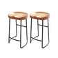 Modern Armless Backless Counter Stool Pine Wood Bar Stool with Pedal for Bar