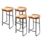 Modern Armless Backless Counter Stool Pine Wood Bar Stool with Pedal for Bar