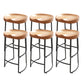Modern Armless Backless Counter Stool Pine Wood Bar Stool with Pedal for Bar