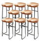 Modern Armless Backless Counter Stool Pine Wood Bar Stool with Pedal for Bar