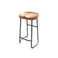 Modern Armless Backless Counter Stool Pine Wood Bar Stool with Pedal for Bar