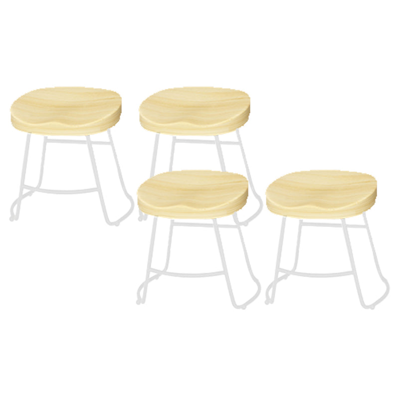 Modern Armless Backless Counter Stool Pine Wood Bar Stool with Pedal for Bar