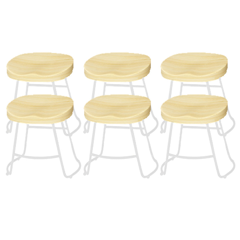 Modern Armless Backless Counter Stool Pine Wood Bar Stool with Pedal for Bar
