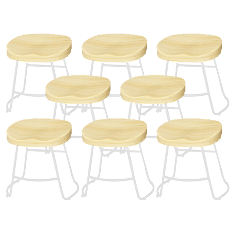 Modern Armless Backless Counter Stool Pine Wood Bar Stool with Pedal for Bar