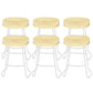 Modern Armless Backless Counter Stool Pine Wood Bar Stool with Pedal for Bar