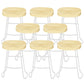 Modern Armless Backless Counter Stool Pine Wood Bar Stool with Pedal for Bar
