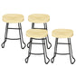 Modern Armless Backless Counter Stool Pine Wood Bar Stool with Pedal for Bar