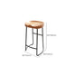 Modern Armless Backless Counter Stool Pine Wood Bar Stool with Pedal for Bar