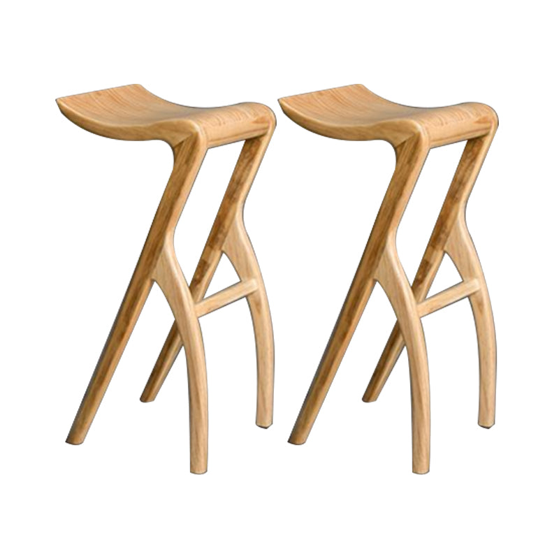 Taburete industrial sin brazo sin brazo Pino Pine Wood Bar con pedal para bar