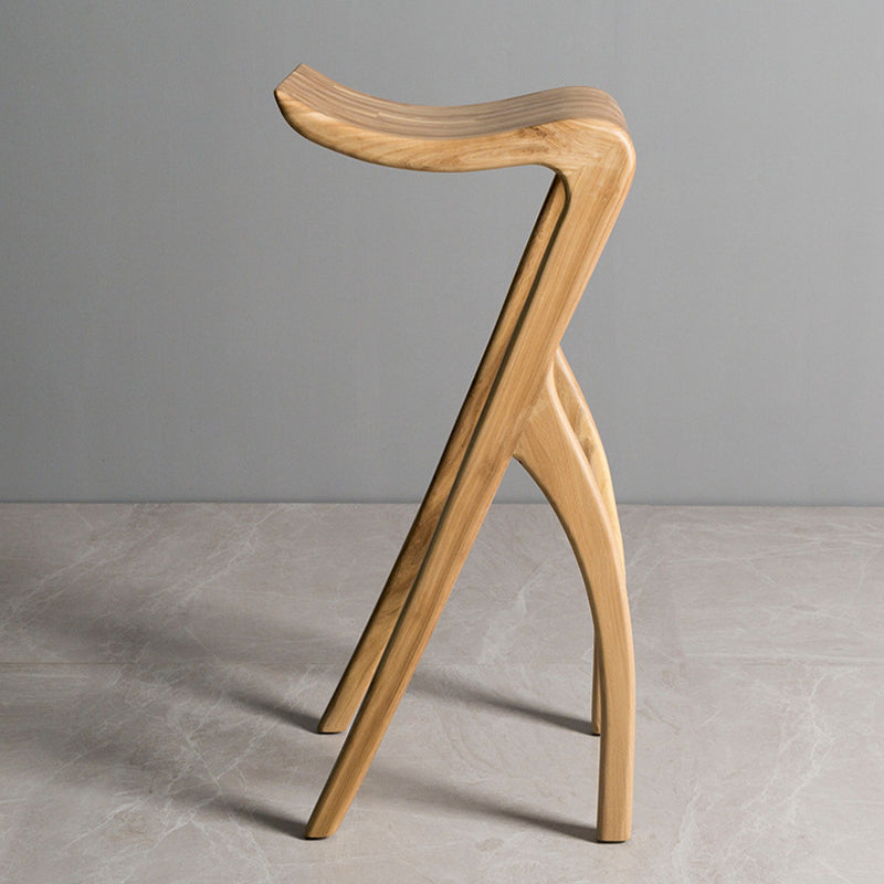 Taburete industrial sin brazo sin brazo Pino Pine Wood Bar con pedal para bar