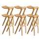 Industrial Backless Armless Counter Stool Pine Wood Bar Stool with Pedal for Bar