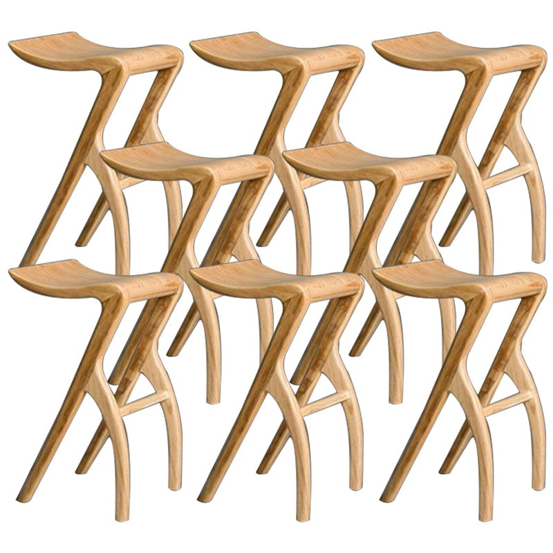 Taburete industrial sin brazo sin brazo Pino Pine Wood Bar con pedal para bar