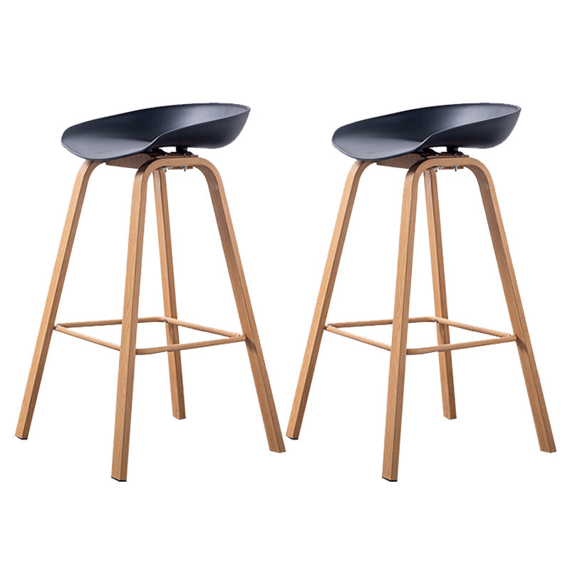 Industrial Armless Backrest Counter Stool Iron Bar Stool with Acrylic Seat for Cafe Black 2 Piece Set Clearhalo 'Bar Furniture' 'Bar Stools' 'bar_stools' 'furn' 'furn_bar_stools' 'Furniture' 'Kitchen & Dining Furniture' 6594610