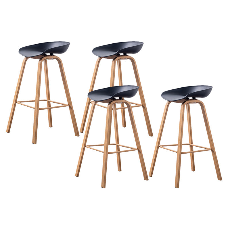 Industrial Armless Backrest Counter Stool Iron Bar Stool with Acrylic Seat for Cafe Black 4 Piece Set Clearhalo 'Bar Furniture' 'Bar Stools' 'bar_stools' 'furn' 'furn_bar_stools' 'Furniture' 'Kitchen & Dining Furniture' 6594613